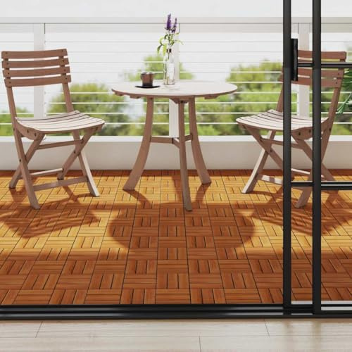 INLIFE Carreaux de terrasse 30x30 cm 10 pcs Acacia