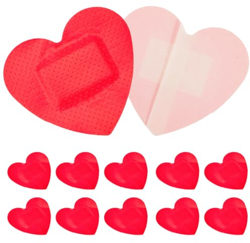 HOMSFOU Parche Adhesivo en Forma de Corazón para Heridas Alta Elasticidad y Material Pe, 24 Piezas Ligeras para Uso en Exteriores E Interiores