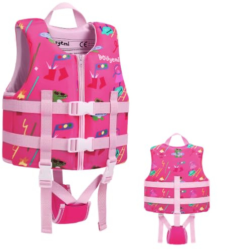 Kids Swim Vest Float Jacket Swim Floats Kids with Adjustable Safety Straps for 15-35kg Child, Toddler Swimming Training Flotation Buoyancy Swimsuit for Aged 2-9 Years