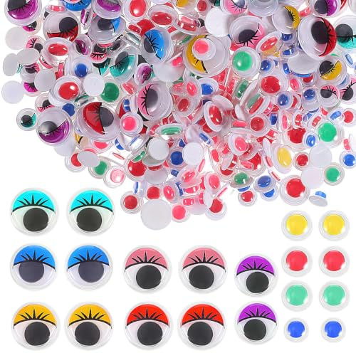 ABOOFAN 600 Pezzi Occhi Mobili Autoadesivi in Plastica, Facili da Usare, Stile Variegato per Scrapbooking e Biglietti di Compleanno