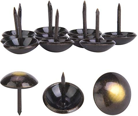 Annadue Clou de Rembourrage, Accessoires de Meubles Décoratifs épais à Tête Ronde Rétro, Punaises à Dessin pour Tissus d'ameublement, Meubles, Projets d'artisanat (19 * 23mm)