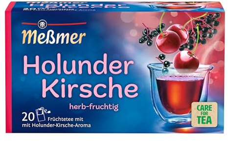 Meßmer Holunder-Kirsche | 20 Teebeutel | Vegan | Glutenfrei | Laktosefrei