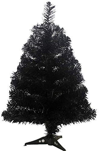 Fouriding 2ft 60cm Künstlicher Weihnachtsbaum Christbaum Tannenbaum mit KunststoffStänder (Schwarz)