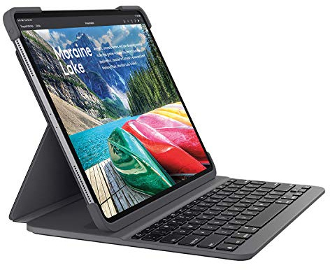 Logitech Slim Folio Pro Funda para iPad con Teclado Inalámbrico Bluetooth, iPad Pro 11 Pulgadas 1.ª Generación Modelos: A2228, A2068, A2230, A2231, Teclas Retroiluminadas, Disposición QWERTY UK, Negro