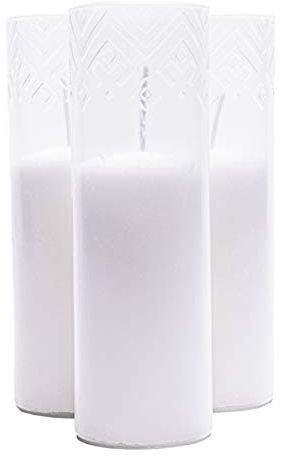 Taultic Lights Replacement Candle for Red Glass Lantern Style Holder, Memorial Candle for Tombstone Decor, Pack of 3 Replacement Candles