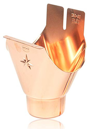 Kupfer Einhangstutzen oval 20/60 für halbrunde Dachrinnen - Rinnenstutzen mit Klemmfeder und Einhängeöse für einfache und schnelle Montage