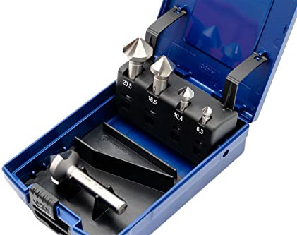 BAER HSSG 90° Kegelsenker Satz 6,3-25,0 mm 5tlg. Senker Set - Senkbohrer - Entgrater - Fräser - Versenker - Ansenker-Set - Senkkopfbohrer - Versenkbohrer - Kegelsenkerset