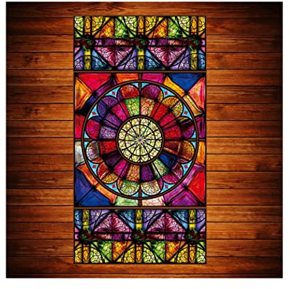 Statische fensterfolie farbig,Fensterfolie Bunt Privatsphäre Selbsthaftend Blickdicht Sichtschutzfolie Glas Fenster Dekorativ, Film Zum Bad Zuhause Küche,G,30x90cm