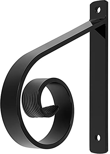 Zwinz Heavy Duty Steel Handrail for 1 or 2 Steps, Wall Mounted Wrought Iron Stair Railings,Handrail Railings Stair Rails for Black 12x10.2Inch