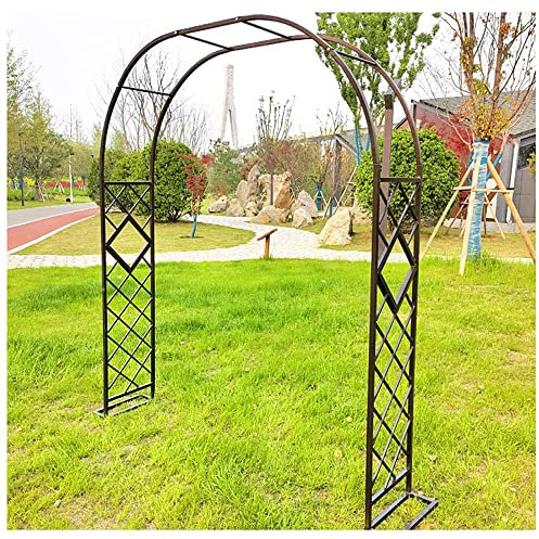 SMYORR Arco da Giardino in Metallo con Base,Arco per Rose per Piante Rampicanti,Padiglione da Giardino Traliccio,Resistente alle Intemperie/Bronze / W1.8xH2.3m