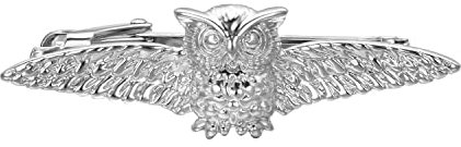 RunootPR Krawattennadel Silber Krawatte Eule Krawattenklammer Personalisiert für Herren Schmuck Geschenk