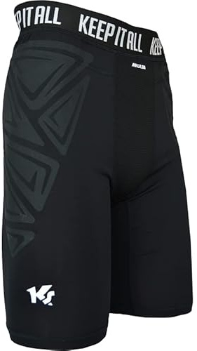 KEEPERsport - Pantaloncini da portiere imbottiti – Pantaloni protettivi corti per portiere – Taglia 128-XXL – Nero