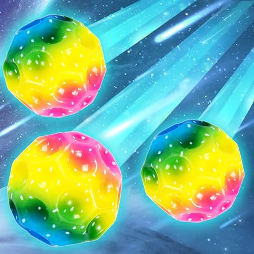 Jump Ball, 2 Stk Moon Ball, Planeten Hüpfbälle, Springstöcke Hüpfbälle, Super High Bouncing springende Bälle, Space Bouncy Balls, Space Ball Moon Ball, Bouncing Ball Toy, Bouncy Ball Party Gift (3pc)