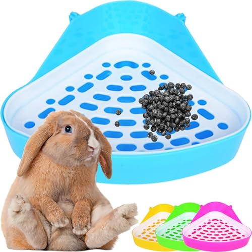 MINGZE Toilettes pour Animaux domestiques, Bac à litière de Coin Potty Trainer, pour Petit Rat, Hamster et Cochon d'Inde (Couleur aléatoire) 2