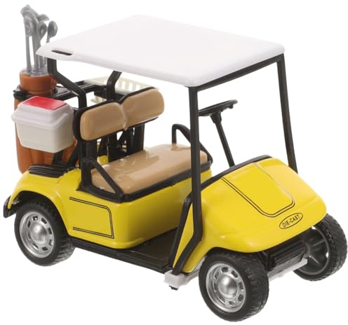 Mini Golf Cart Statue, Golf Carts Toy Model Diecast Ornament Pullback Vehicles Toy Cake Toppers Golfing Sculpture Ornament for Office Desk Decor