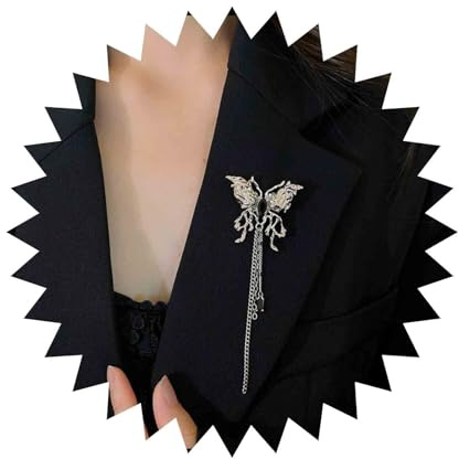 Inilbran Boho Onyx Schmetterling Brosche Pin Schwarzer Onyx Edelstein Schmetterling Brosche Vintage Schmetterling Brosche Anstecknadel Minimalistische Schmetterling Bankett Abzeichen Pins Schmuck