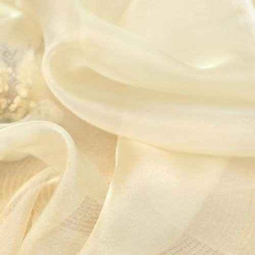 Whakano 2 m Shiny Organza Fabrics for Sewing, Sold by the Metre, Chiffon Fabric, 140 cm Wide, Soft and Fine Transparent Fabric Tulle, for Sewing Crafts, Curtain Curtains, Costume Dress, Clothing,
