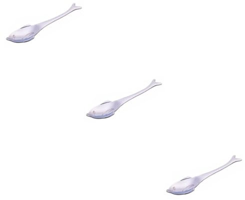 MAGICLULU 3stücke Mit Delfin-design Wiederverwendbarer Teelöffel Für Kaffee Tee Desserts Und Cocktails Rostfrei Spülmaschinenfest Küchenutensilien Silber