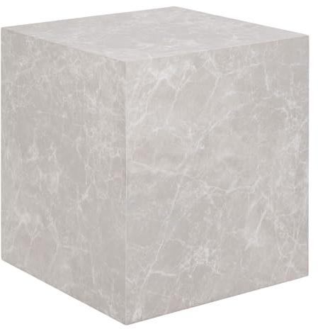 Prague Side Table - Side Table, Marble Optik, beige 40x40x45 cm