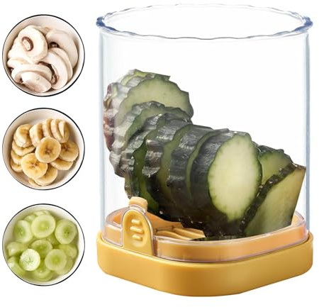 Affettatrice frutta – Affettatrice per frutta in acciaio inox | Affettatrice per tazze durevole con conservazione efficiente, utensile da cucina portatile, per fragole, banane, 8,9 x 8,9 x 8,9 x