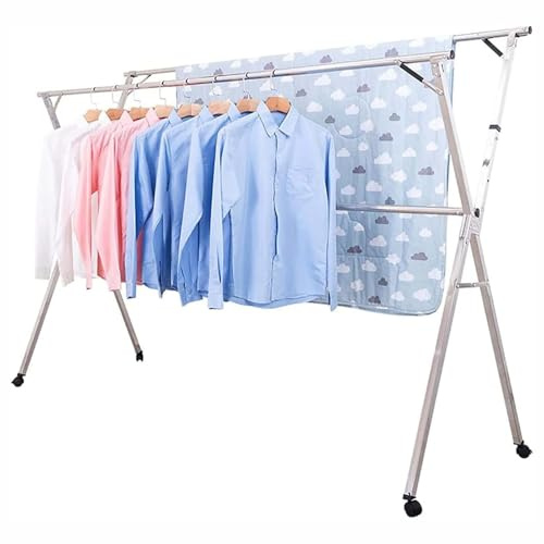 Robusto Stendibiancheria, Pieghevole, Salvaspazio, Stendibiancheria Ad Ali di Gabbiano, per Vestiti, Asciugamani, Biancheria, Interni/Esterni