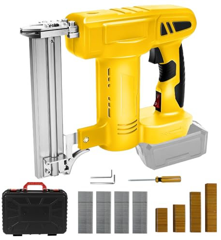 Cordless 18GA Brad Nailer for Dewalt 20V Max Battery (No Battery), 2 in 1 Brad Nailer/Narrow Crown Stapler with 500 Nails and 500 Staples, Brushless Motor, for Home Improvement, DIY and Woodworking
