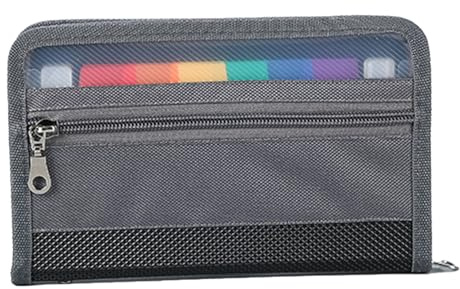 Carpeta archivadora para A5, organizador de archivos con cremallera, carpeta con 13 compartimentos, carpeta para documentos para cheques, facturas, recibos y tickets (28 x 16 cm)