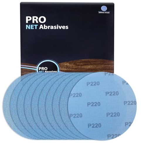 SPEEDWOX Mesh Abrasive 9 inch Drywall Sander Sandpaper 220 Grit 10pcs Dust-Free Hook and Loop Drywall Sanding Disc Aluminum Oxide Sanding Discs for Drywall Sanders For Metal Wood Finishing