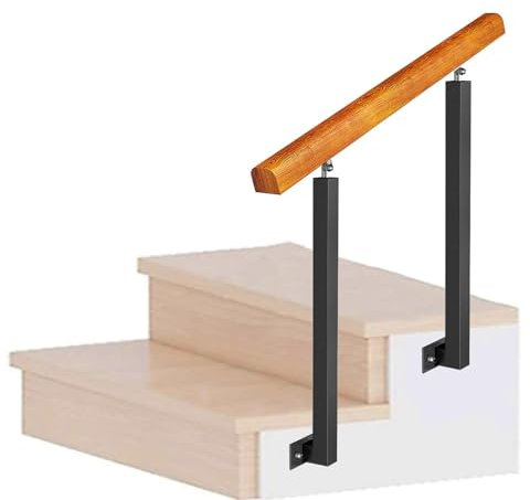 Schwarze Holzplatten für Treppen, verstellbarer Winkel, für Innen- und Außentreppen, seitliche Montage, 90 cm H x 140 cm Größe