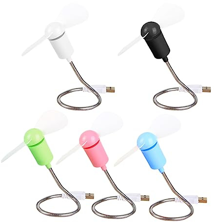 Veemoon 5piezas Ventiladores Usb Mini Flexibles Unidades Ventilador Laptop Ventilador De Refrigeración