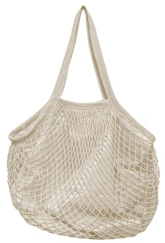 Generisch Maschennetz Tasche | Wiederverwendbare Baumwoll-Einkaufstasche Netz Tragetasche | Große Schultertasche Mit Langem Griff Flexibel Für Obst Frauen