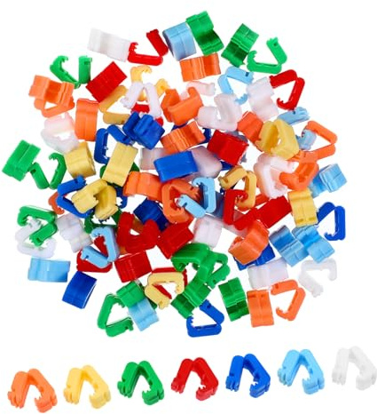 Toyvian 100pcs Balloon Sealing Clips Plastic Fastening Clamps for Birthday Wedding Party Decorations Easy Knotting Tool Balloon Tying Accessory