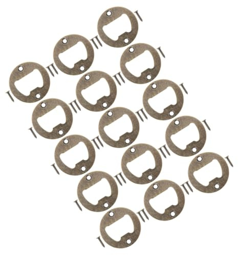 FIXOSHEE 15Pcs Metal Bottle Inserts DIY Kit for Home Use Round Wine and Beer Cap Openers with Screws for Kitchen and Bar