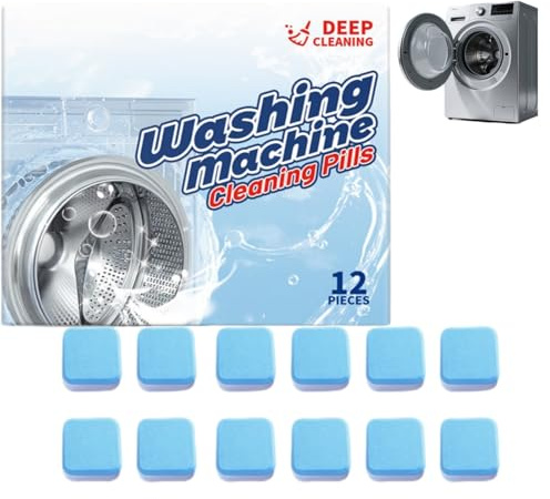 4-in-1 Washing Machine Cleaner,Deep Clean Tablets-New Washing Tablets for Top Load & Front Load Washer,Removes Limescale,Residue,Rust and Odors,Eco-Friendly Descaler,12-Month Supply,Washer Cleaner