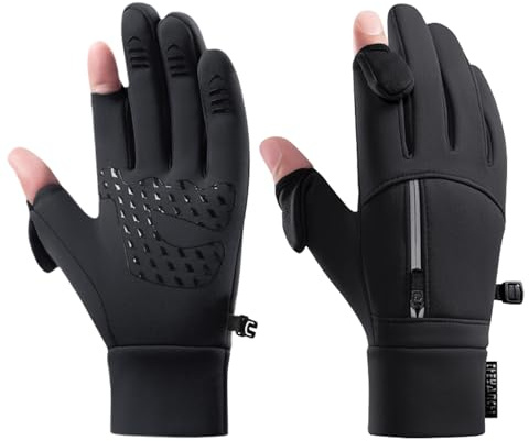 Aartner Winterhandschuhe, Touchscreen, Laufhandschuhe, rutschfest, Unisex, Winter, thermisch, leicht, schwarz, warm, Outdoor-Handschuhe für Radfahren, Sport, Wandern, Skifahren, Innenfutter, Größe M