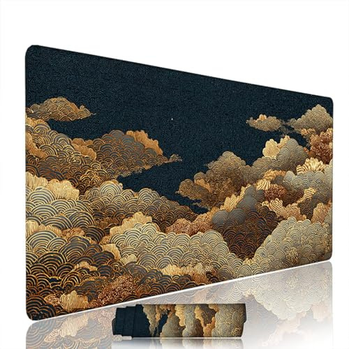 Tapis de Souris Abstrait sous Main Bureau Tapis de Souris Gaming XXL 1400x600x3mm Mouse Pad Caoutchouc Nuage Grand sous Main Gamer Accessoires PC Imperméable, pour Clavier Ordinateur Portable w-6660
