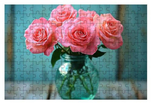 Puzzle 1500 Teile Rose, Anlage Puzzle 1500 Teile Erwachsene, Puzzel für Die Ganze Familie, Klassische Puzzles Geschicklichkeitsspiel, Holzpuzzle für Geschenke für Frauen, Männer, Deko Wohnzimmer -1863