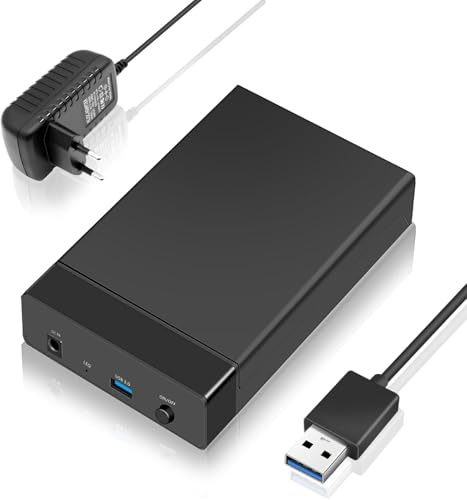 Festplattengehäuse, 3,5 Zoll, 5 Gbit/s, USB 3.0 auf SATA, externes Festplattengehäuse für 2,5 Zoll / 3,5 Zoll (6,35 cm), bis zu 16 TB und UASP