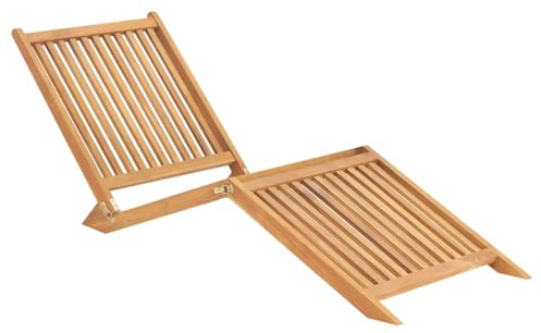 BUKSCYJS Solid Teak Wood Sun Lounger with Comfortable Design for Garden Patio Pool Deck Outdoor Furniture Foldable Space Saving Durable Weather Resistant