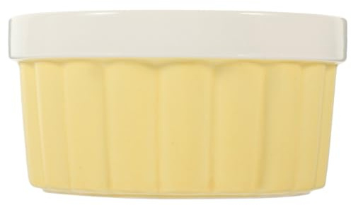 POPETPOP Ciotola in Terracotta Gialla da 250ml per Cucina e Dessert, Scodella Rotonda per Uso Domestico e Cottura