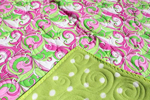 Krabbeldecke PINK SWIRLS Quilt Babydecke Patchwork