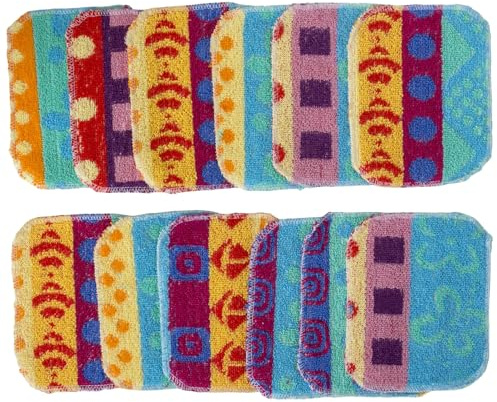PaperlessKitchen Kitchen Dish Scrubbers | Soft Scrub for Dishes | Non-Scratch Cleaning Pads for Kitchen | Made from Cotton Fiber | Safe on All Surfaces | Long-Lasting & Easy to Clean | Pack of 12
