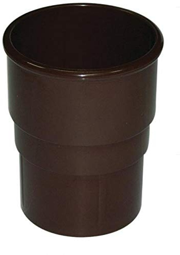 FLOPLAST 68mm Round Gutter Pipe Socket - Brown - Pack of 2