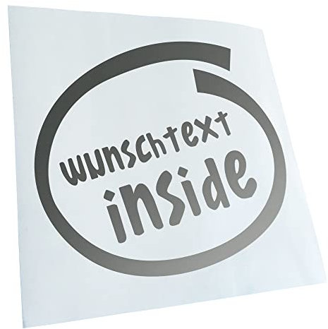 Kiwistar - Autoaufkleber - Wunschtext inside Wunschname - silber - 10x9cm - Aufkleber für Auto, Laptop, Fahrrad, LKW, Motorrad mehrfarbig JDM Decal Racing