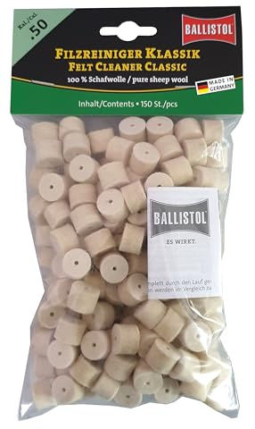 BALLISTOL 23240 Filzreiniger Klassik - Laufreiniger für Gewehr Kal 50, 150 Stück