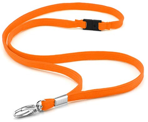 CKB LTD Premium Lanyards Umhängeband mit Breakaway und Drehgelenk Metall Clip für Ausweishalter Lanyard Einfarbig Orange Packung mit 20
