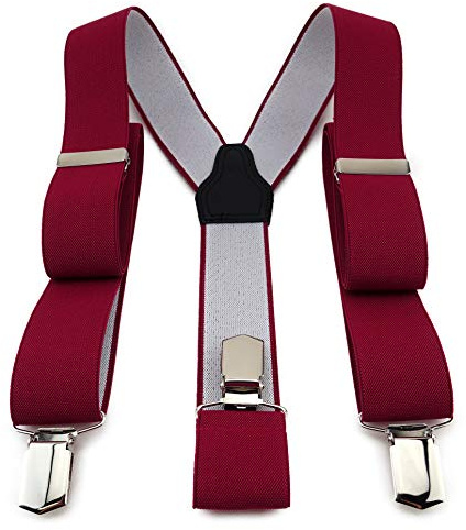 TigerTie Unisex Hosenträger in Y-Form mit 3 extra starken Clips - Farbe in einfarbig Uni - hochwertige Verarbeitung - Breite 35 mm