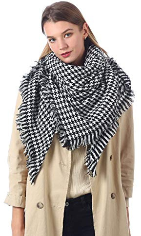 MAKFORT Damen Herbst Winter Schal Imitation Kaschmir Kariert Deckenschal 140 * 140cm