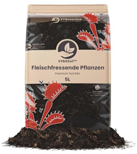 Sybotanica - Fleischfressende Pflanzen Erde 5 L – Premium Karnivorenerde für Drosera, Nepenthes, Sarracenia & mehr, Torffrei & Ohne Nährstoffe – Für Zimmerpflanzen-Liebhaber