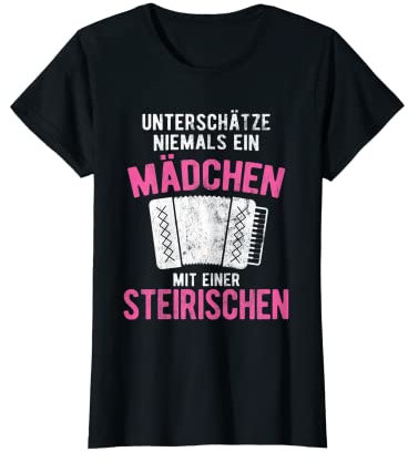 Mädchen Mit Einer Steirischen Harmonika Akkordeon T-Shirt